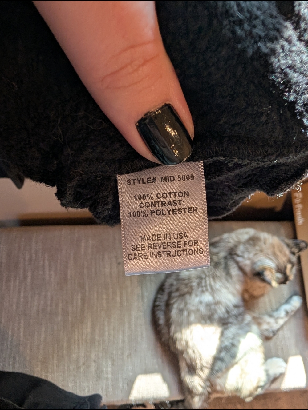 Midnight Hour Black Floral Lace-Accent Hoodie Sweater - Picture 8 of 8